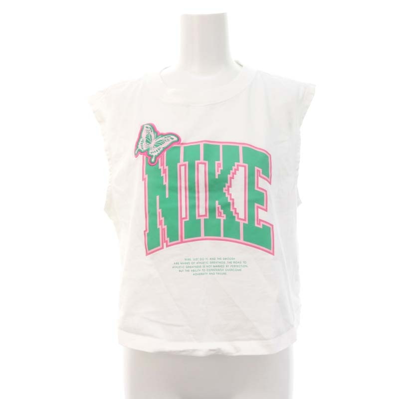 【中古】ナイキ NIKE NSW OC 1 タンクトップ Tシャツ プリント 刺繍 ノースリーブ M 白 ホワイト FD2574-100