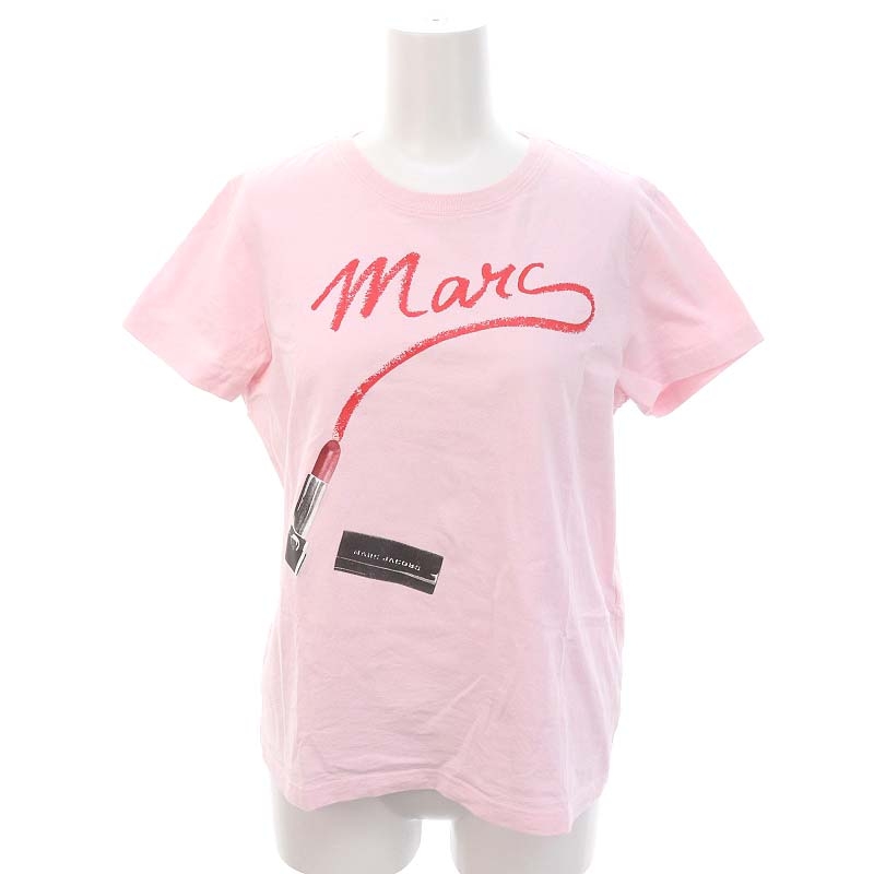 【中古】マークジェイコブス MARC JACOBS THE ST. MARKS T-SHIRT Tシャツ コットン リッププリント 半袖 S ピンク