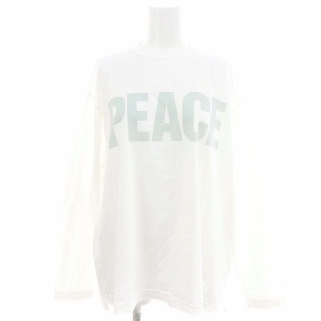 【中古】未使用品 ロンハーマン キャサリンハムネット 24S PEACE カットソー Tシャツ 長袖 XS 白 グレー レディース