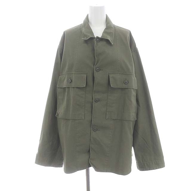 【中古】ミューズ ドゥーズィエム クラス 22SS military シャツジャケット ミリタリー オーバーサイズ F カーキ