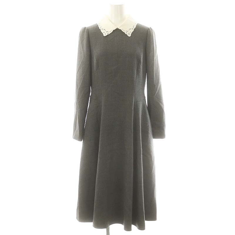【中古】フォクシー ブティック FOXEY BOUTIQUE 42284 Dress Precieuse ドレス ワンピース 長袖 ロング 40 グレー