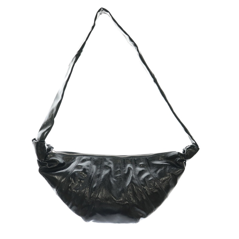 【中古】ルメール LEMAIRE CROISSANT BAG MEDIUM バッグ ショルダー エナメル 黒 ブラック BG0001 LF1073