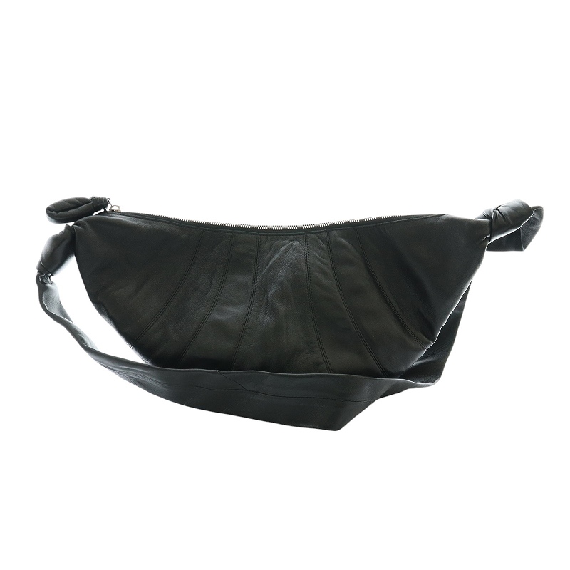 【中古】LEMAIRE MEDIUM CROISSANT BAG ナッパレザー ミディアム クロワッサンバッグ ショルダー 黒 7885176202
