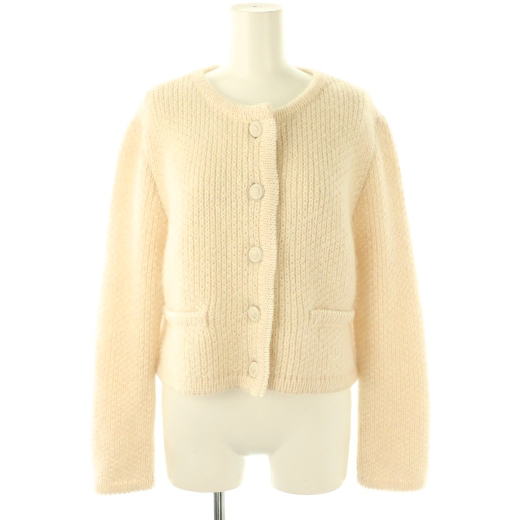 【中古】フォクシー FOXEY 44186 24AW Knit Cardigan Prelude カーディガン 38 白 ホワイト /AB ■OS レディース