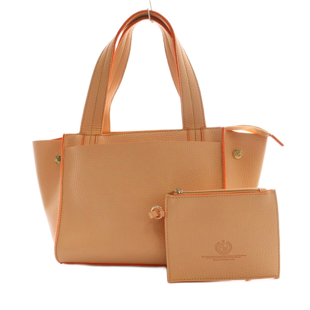 【中古】ロメオジリ ROMEO GIGLI トートバッグ ポーチ付き ピンクベージュ /SS ■OS レディース