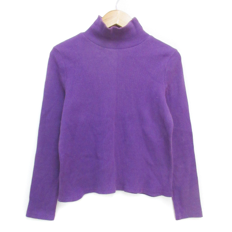 【中古】フリーズマート Free's Mart リブニット カットソー 長袖 ハイネック 無地 FR 紫 パープル /FF20 レディース
