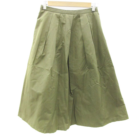 【中古】ナチュラルビューティーベーシック NATURAL BEAUTY BASIC フレアスカート ロング丈 M カーキ レディース