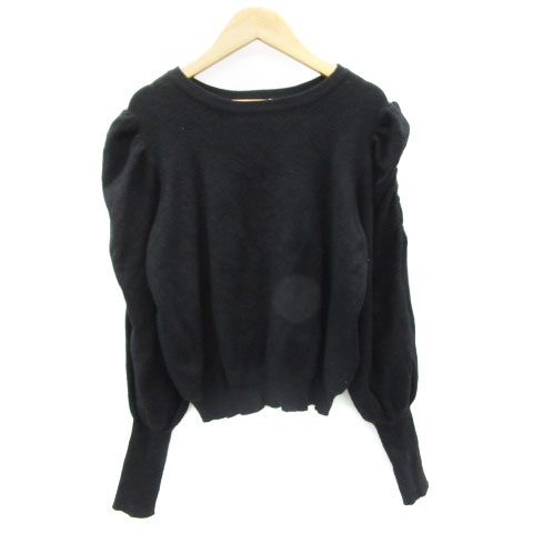 【中古】アプレジュール apres jour ニット カットソー 長袖 F ブラック 黒 /YM28 レディース