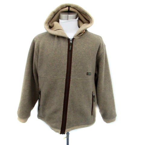 【中古】エーグル AIGLE ジャケット ミドル丈 フード付き M 茶色 ブラウン /HO3 レディース
