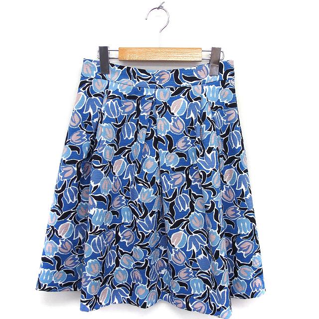 【中古】フリージアバイフリーズマート Freesia by FREE'S MART タック フレア スカート 花柄 チューリップ ひざ丈 M