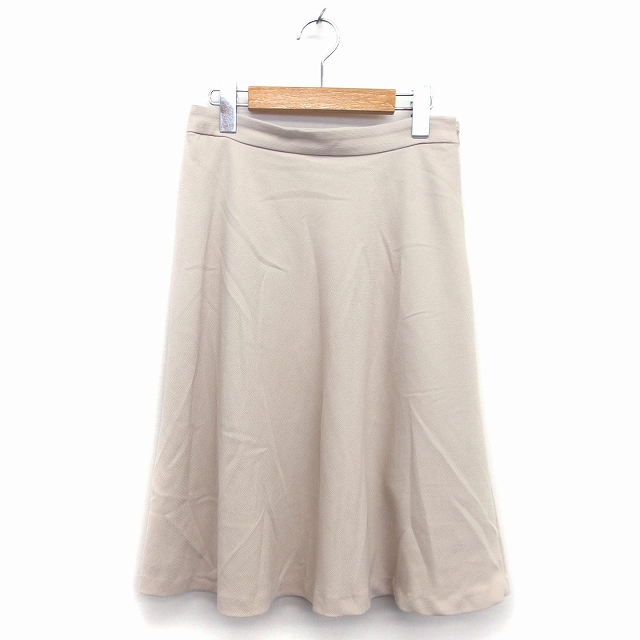 【中古】N.Natural Beauty Basic N.ナチュラルビューティーベーシック フレア スカート 膝丈 総柄 厚手 M ベージュ
