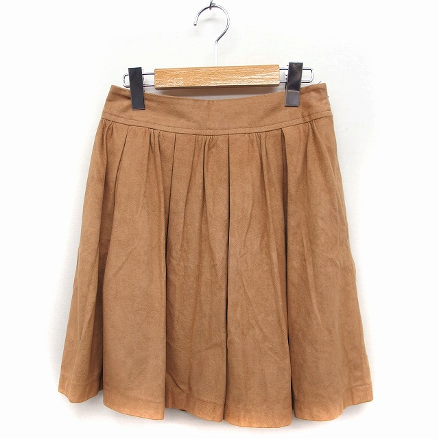 【中古】N.Natural Beauty Basic N.ナチュラルビューティーベーシック ギャザー スカート ミニ 無地 スエードタッチ S
