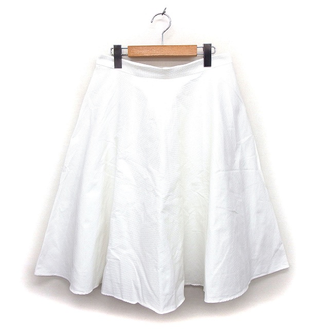 【中古】カルバンクライン CALVIN KLEIN 国内正規品 スカート フレア ロング 透け感 バックジップ 4 白 ホワイト