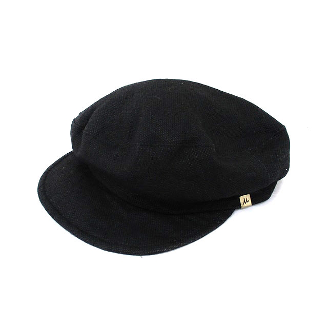 【中古】ミラオーウェン Mila Owen 帽子 キャスケット リネン シンプル F ブラック 黒 /KT1 レディース