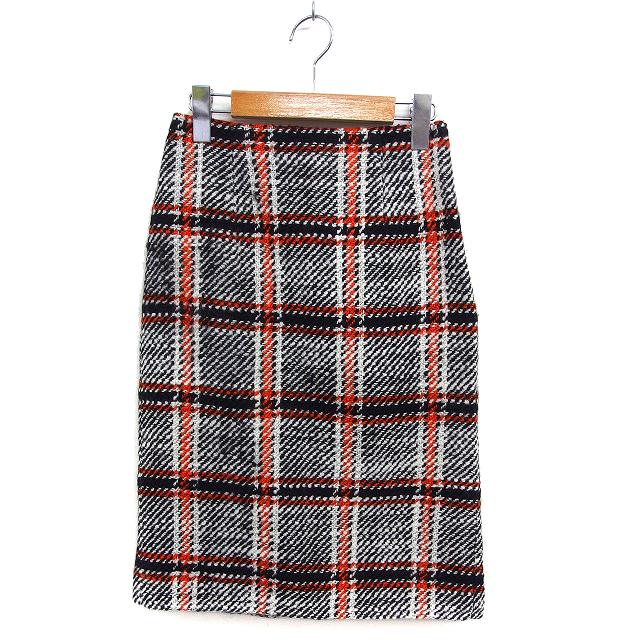 【中古】ナチュラルビューティーベーシック NATURAL BEAUTY BASIC タイト スカート ひざ下 ウール混 スリット XS