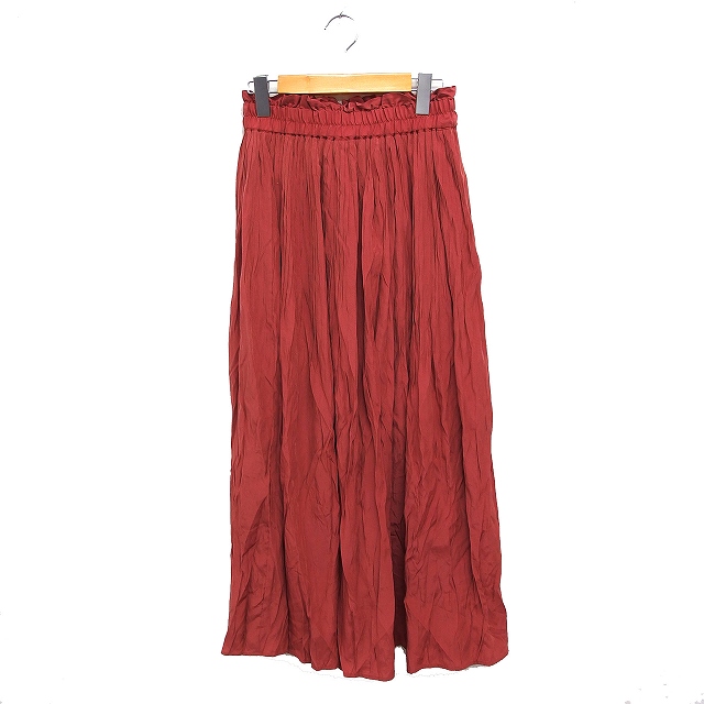 【中古】フリーズマート Free's Mart ギャザー スカート ロング丈 無地 FR レッドブラウン 赤茶 /FT20 レディース