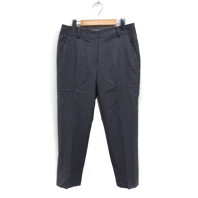 【中古】ナチュラルビューティーベーシック NATURAL BEAUTY BASIC テーパードパンツ ノータック 無地 シンプル ウール