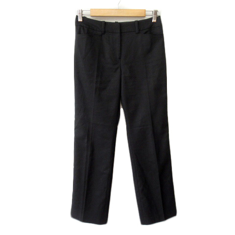【中古】ナチュラルビューティーベーシック NATURAL BEAUTY BASIC パンツ ストライプ ストレート M 黒 レディース
