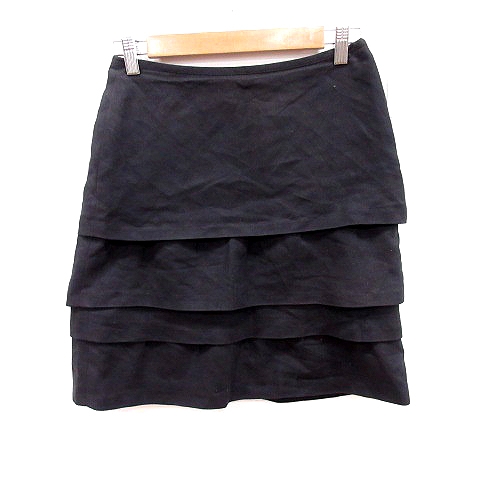 【中古】プロポーション ボディドレッシング PROPORTION BODY DRESSING スカート 台形 ひざ丈 2 黒 レディース