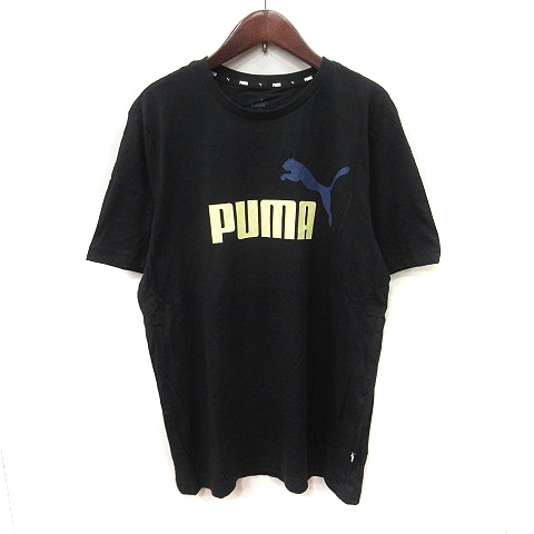 【中古】プーマ PUMA Tシャツ カットソー 半袖 L 黒 ブラック /YI メンズ