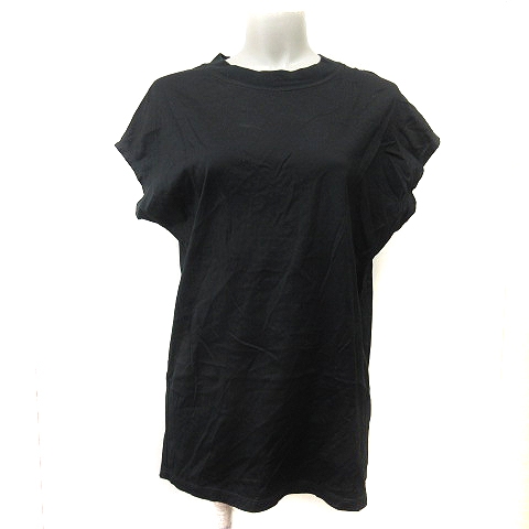 【中古】サロン SALON Tシャツ カットソー チュニック 半袖 F 黒 ブラック /YI レディース