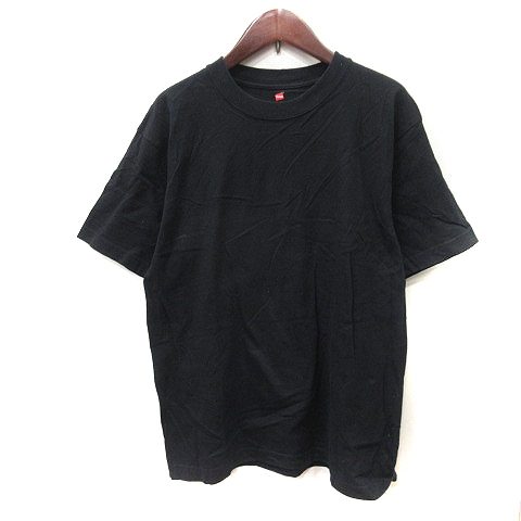 【中古】ヘインズ Hanes Tシャツ カットソー 半袖 M 黒 ブラック /YI メンズ
