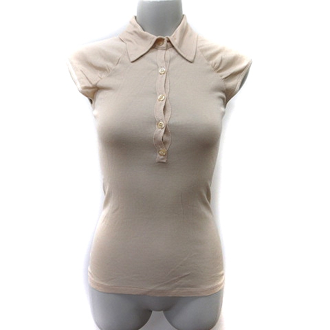 【中古】ヴァネッサ ブリューノ vanessabruno ポロシャツ フレンチスリーブ 1 ベージュ /YI レディース