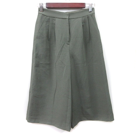 【中古】ナチュラルビューティーベーシック NATURAL BEAUTY BASIC ガウチョパンツ XS 緑 カーキ /YI レディース