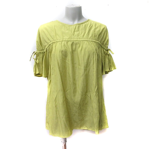 【中古】オゾック OZOC チュニック 半袖 38 M 黄緑 /YI レディース