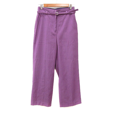 【中古】ナチュラルビューティーベーシック NATURAL BEAUTY BASIC ストレートパンツ スラックス M 赤紫 パープル
