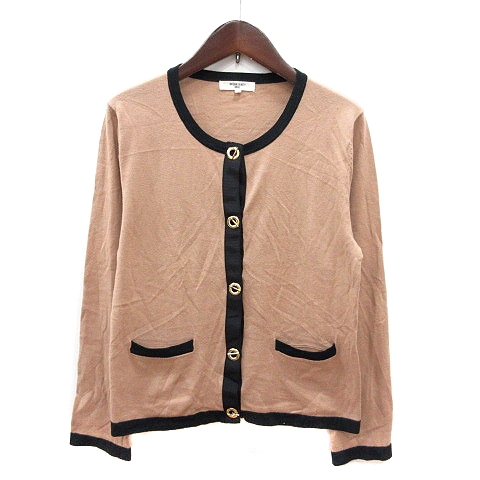 【中古】ナチュラルビューティーベーシック NATURAL BEAUTY BASIC カーディガン ニット M ベージュ /MN レディース