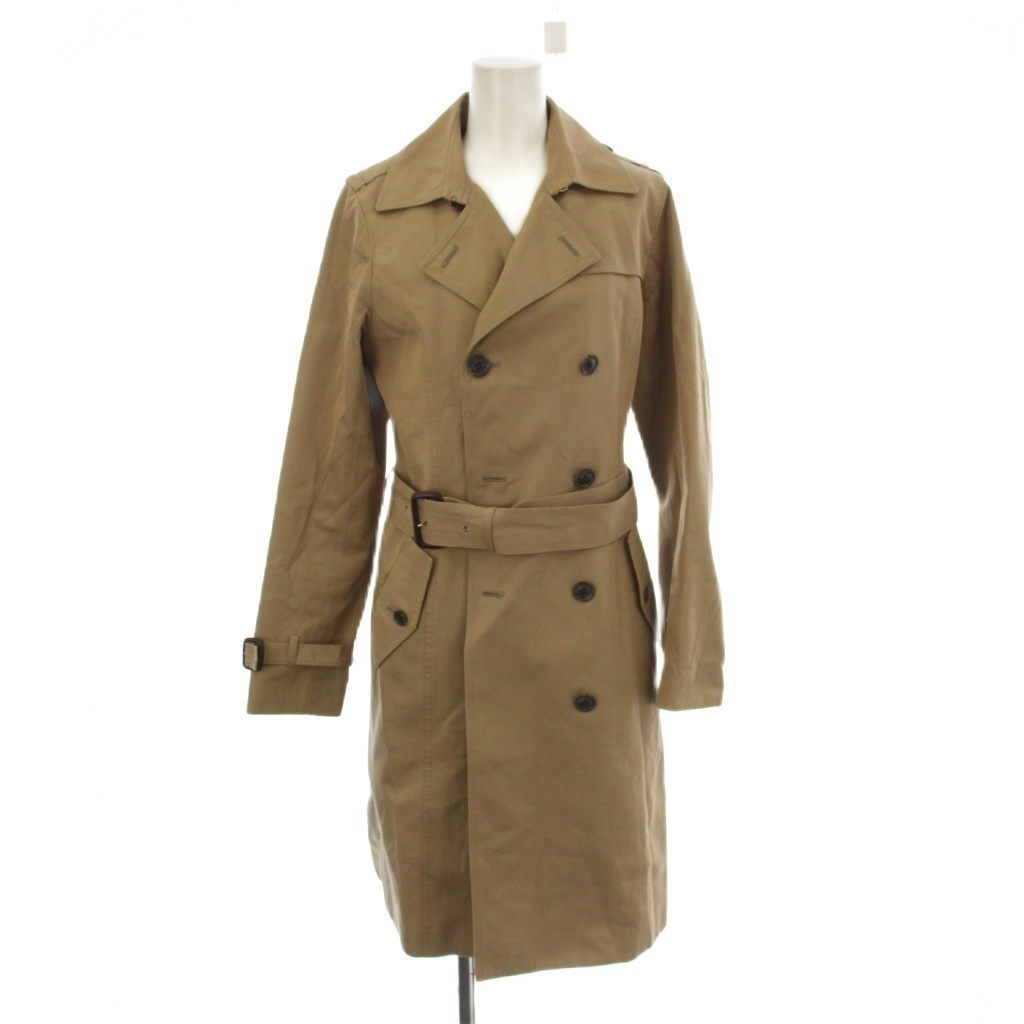 【中古】ナチュラルビューティーベーシック NATURAL BEAUTY BASIC トレンチコート L ベージュ 長袖 ダブルブレスト