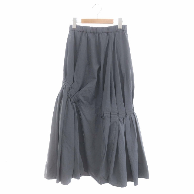 【中古】ナゴンスタンス nagonstans 23SA asymmetry drawstring skirt スカート ロング M グレー /DF ■OS レディース