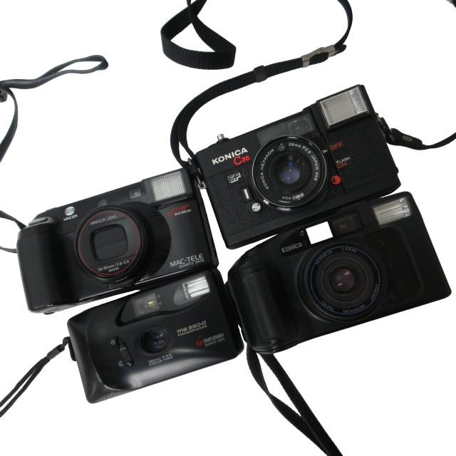【中古】KONIKA コニカ MINOLTA ミノルタ MARUMAN マルマン カメラ4点セット まとめて フィルムカメラ ジャンク品 黒